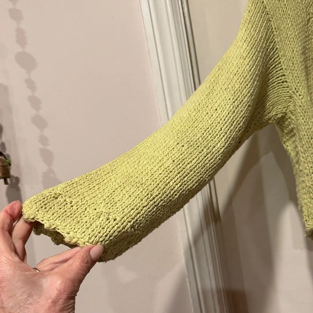 Cute cotton Knit Cardigan in light Green: one size - Picture 3 of 4